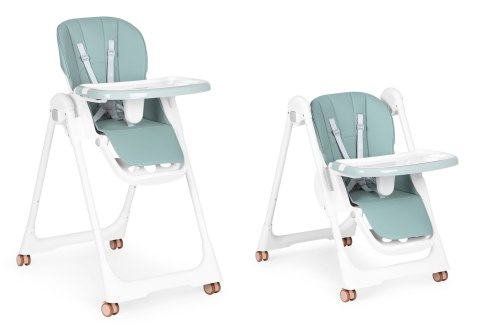 Krzesełko fotelik do karmienia regulacja wysokości ekoskóra pasy podwójna tacka ECOTOYS