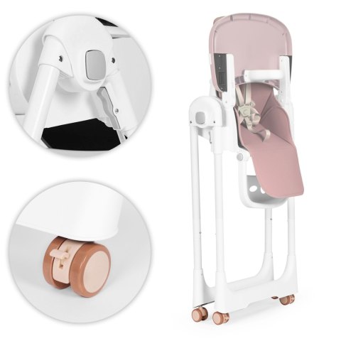 Krzesełko fotelik do karmienia regulacja wysokości ekoskóra pasy podwójna tacka ECOTOYS