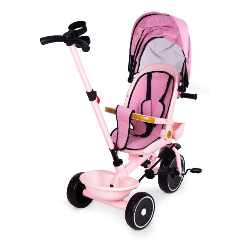 Rowerek trójkołowy dla dzieci spacerówka obracane siedzisko pchacz różowy ECOTOYS