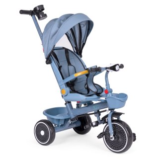 Rowerek trójkołowy spacerówka 2w1 obracane siedzisko składany daszek niebieski ECOTOYS