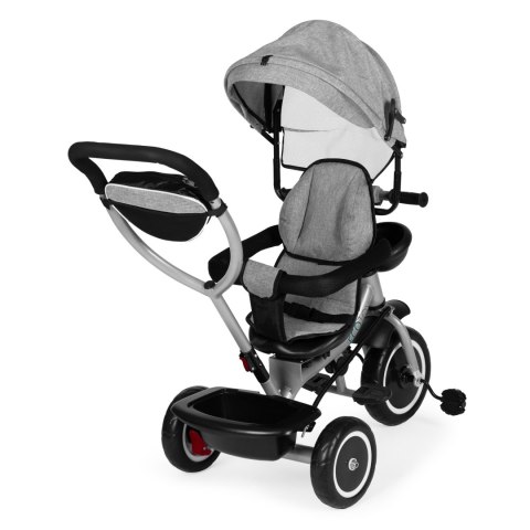 Trójkołowy rowerek spacerówka 2w1 obracane siedzisko składany daszek szary ECOTOYS